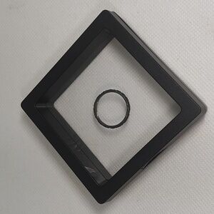 Elegant Charcoal Black Size 7 Ring in Display Box